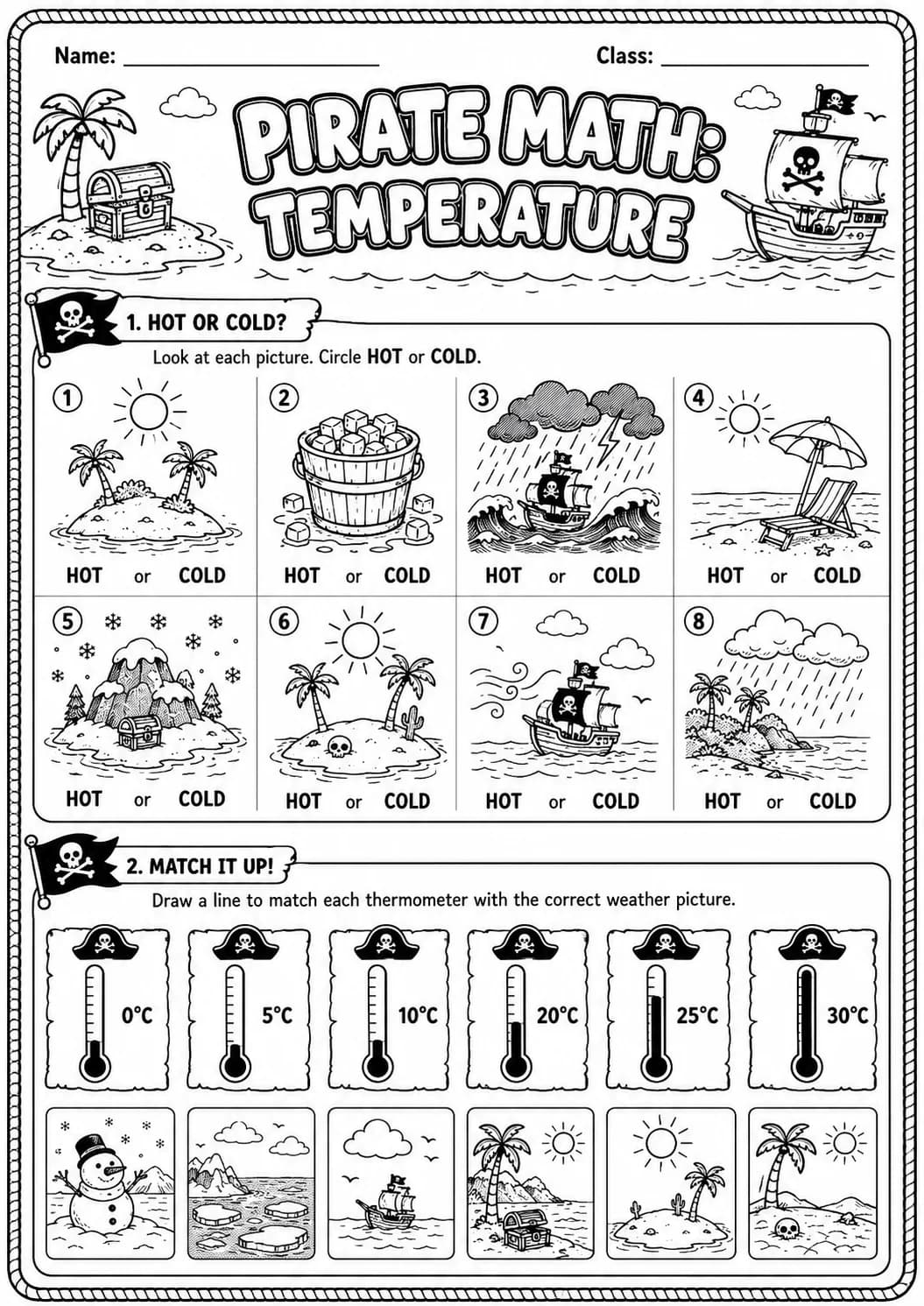 Pirate Math: Position and Direction Worksheet Pack printable Pirate Math worksheet preview from KiwiBee