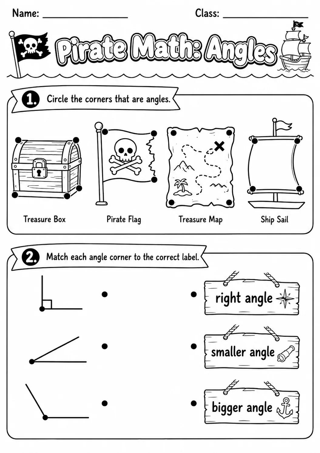 Pirate Math: Position and Direction Worksheet Pack printable Pirate Math worksheet preview from KiwiBee