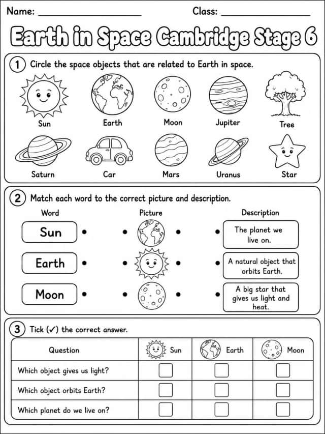 Earth in Space Cambridge Stage 6