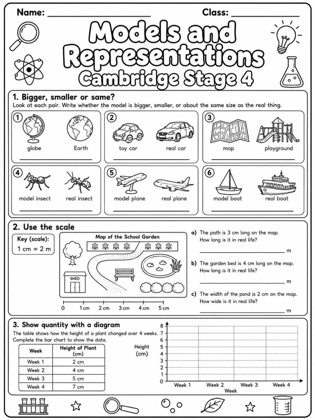 Models and Representations Cambridge Stage 4 printable Cambridge Primary Science Stage 4 worksheet preview from KiwiBee