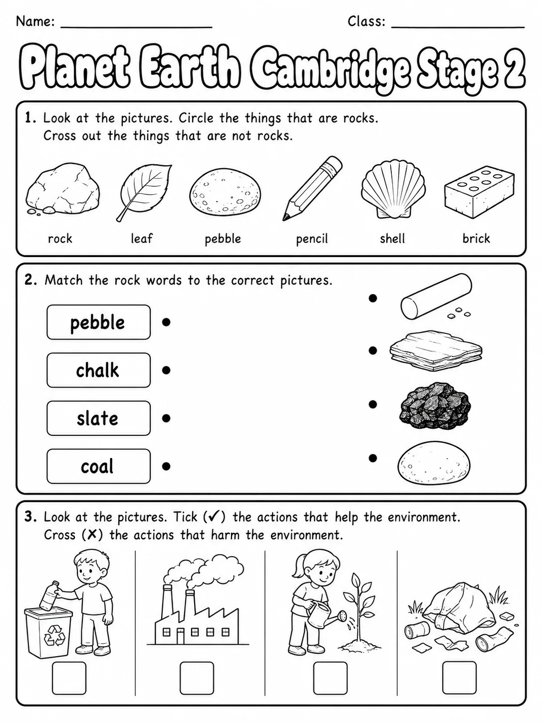 Planet Earth Cambridge Stage 2 printable Cambridge Primary Science Stage 2 worksheet preview from KiwiBee