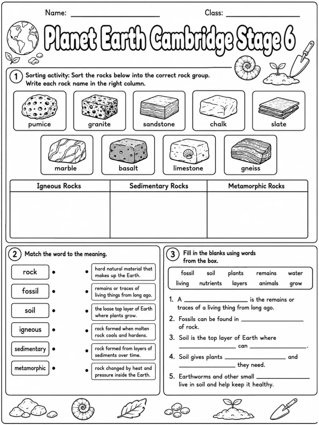 Planet Earth Cambridge Stage 6 printable Cambridge Primary Science Stage 6 worksheet preview from KiwiBee