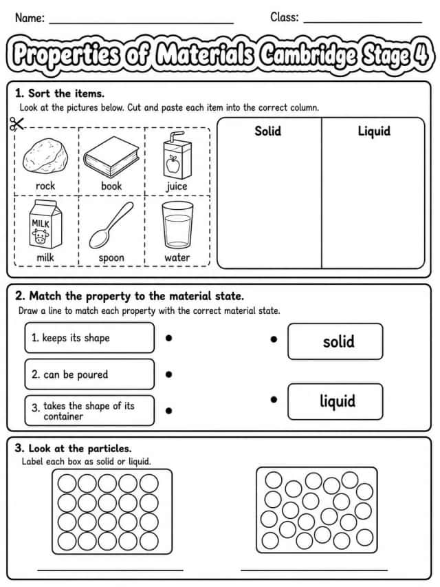 Properties of Materials Cambridge Stage 4