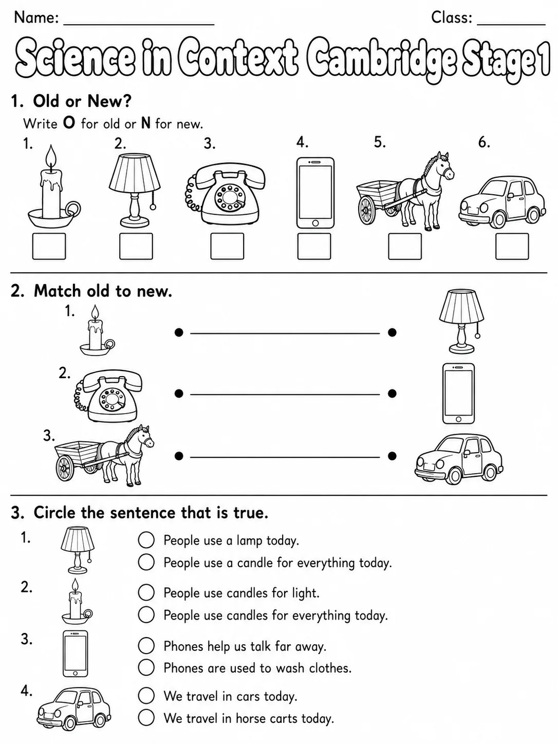 Science in Context Cambridge Stage 1 page 3 printable Cambridge science worksheet preview