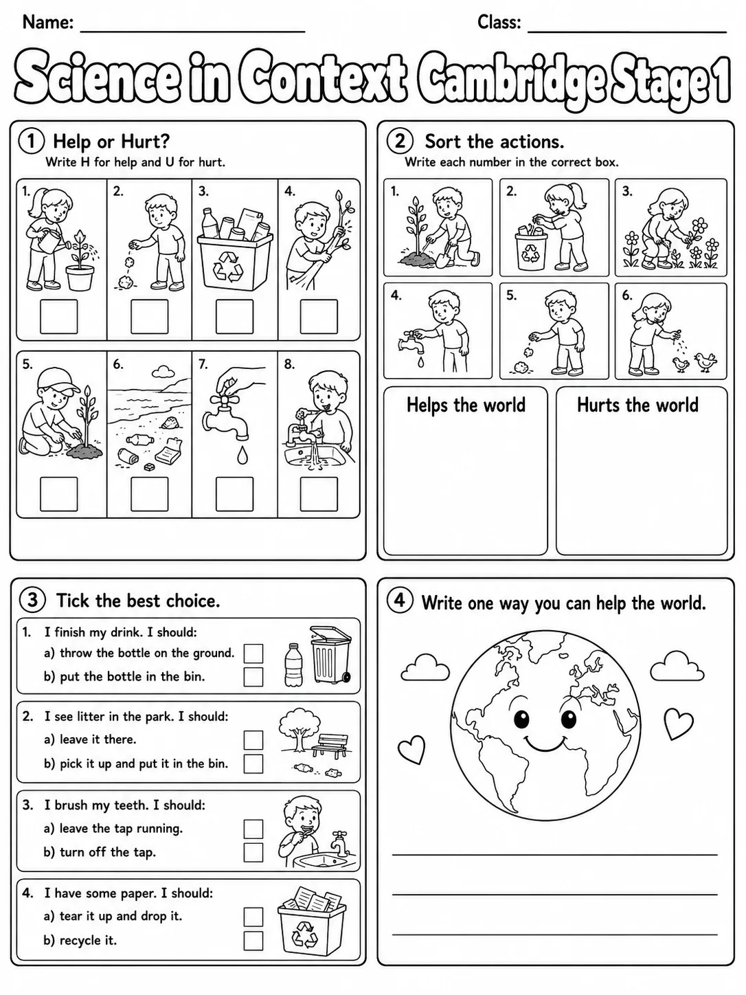Science in Context Cambridge Stage 1 page 5 printable Cambridge science worksheet preview