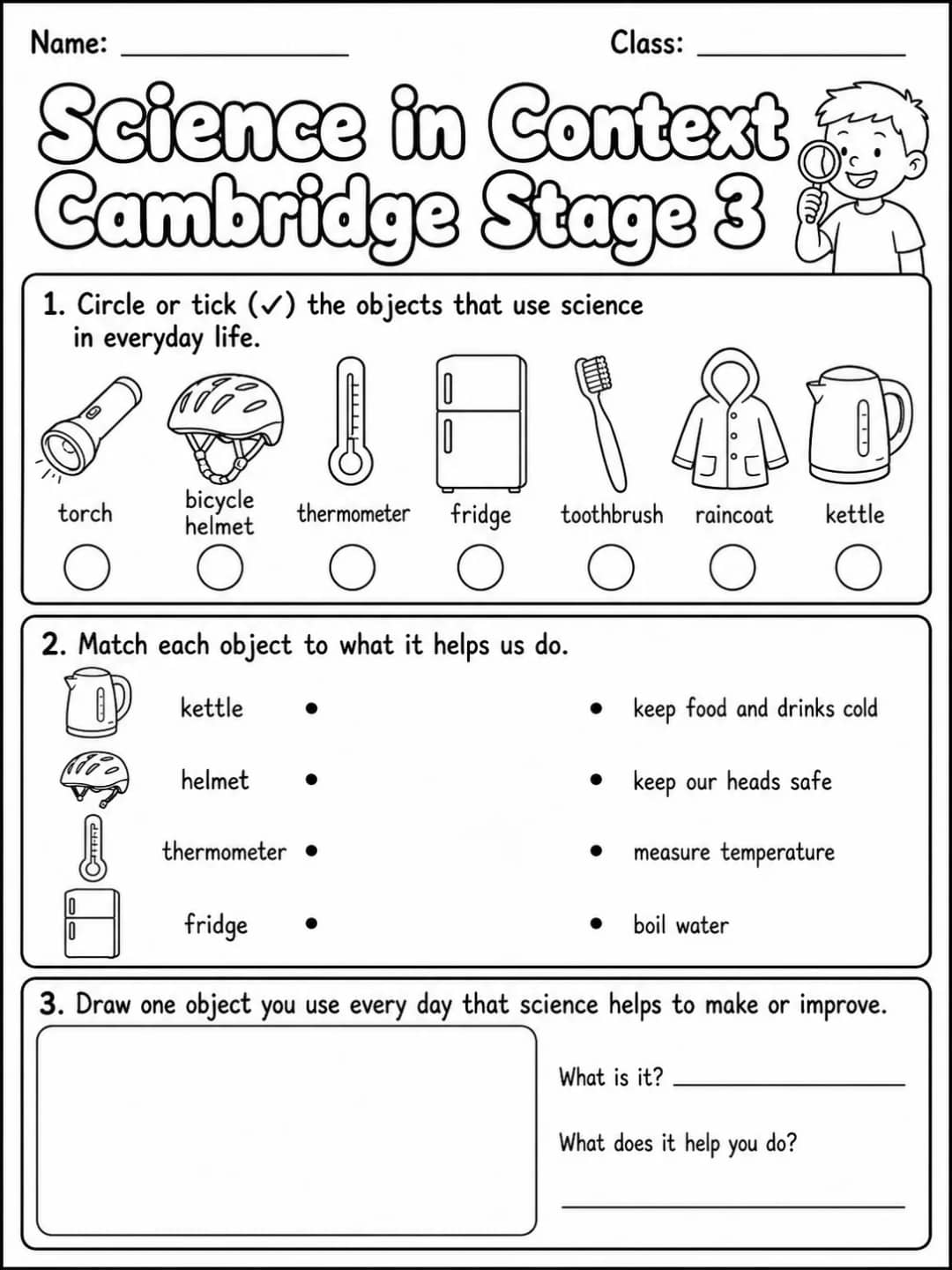 Science in Context Cambridge Stage 3 printable Cambridge Primary Science Stage 3 worksheet preview from KiwiBee