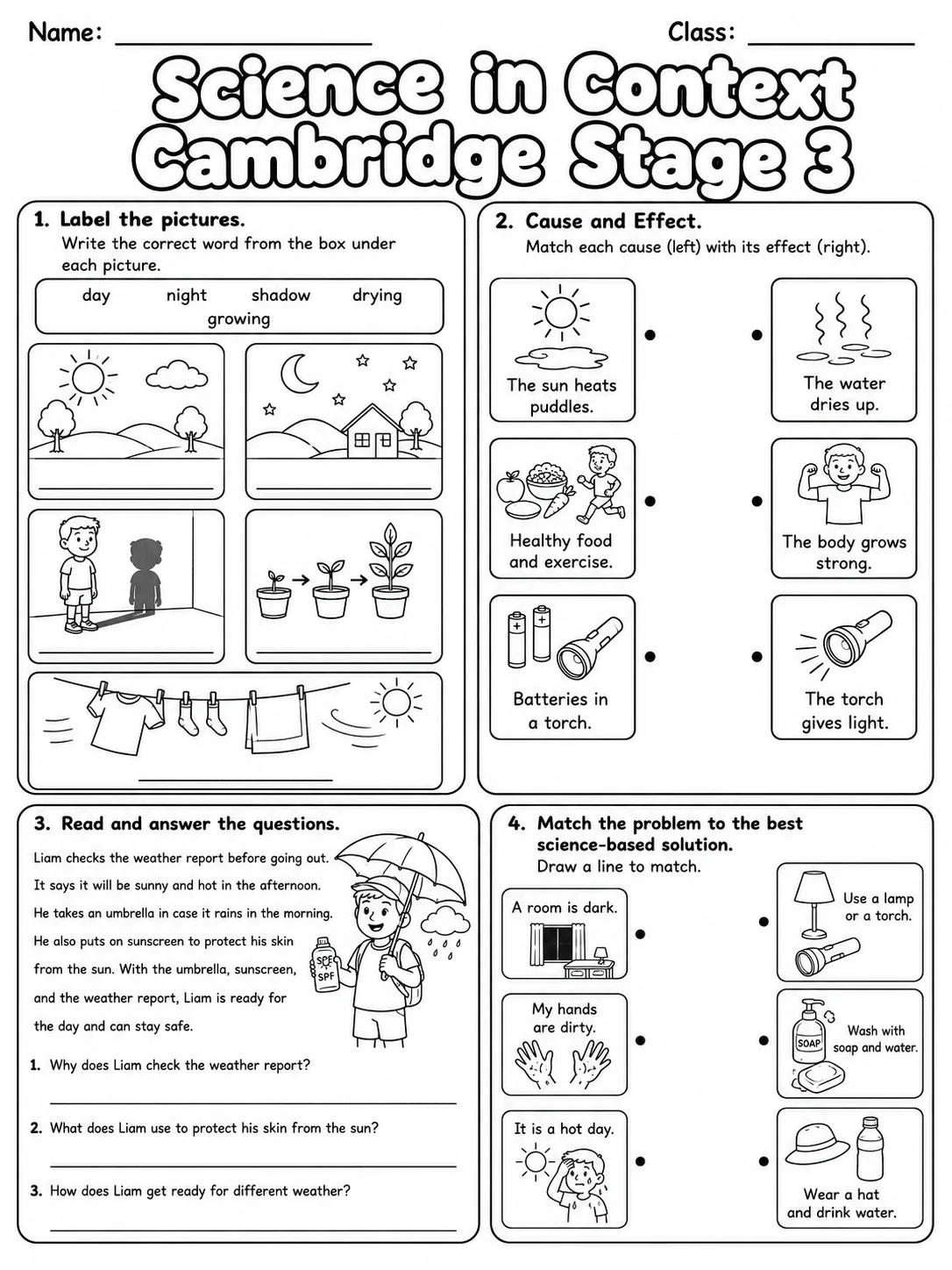 Science in Context Cambridge Stage 3 page 5 printable Cambridge science worksheet preview