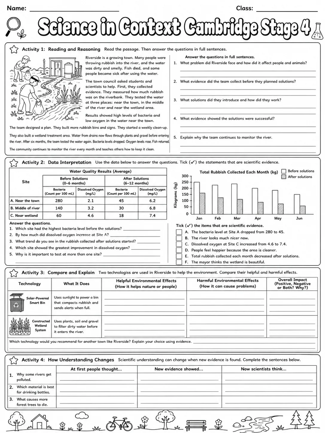 Science in Context Cambridge Stage 4 page 9 printable Cambridge science worksheet preview