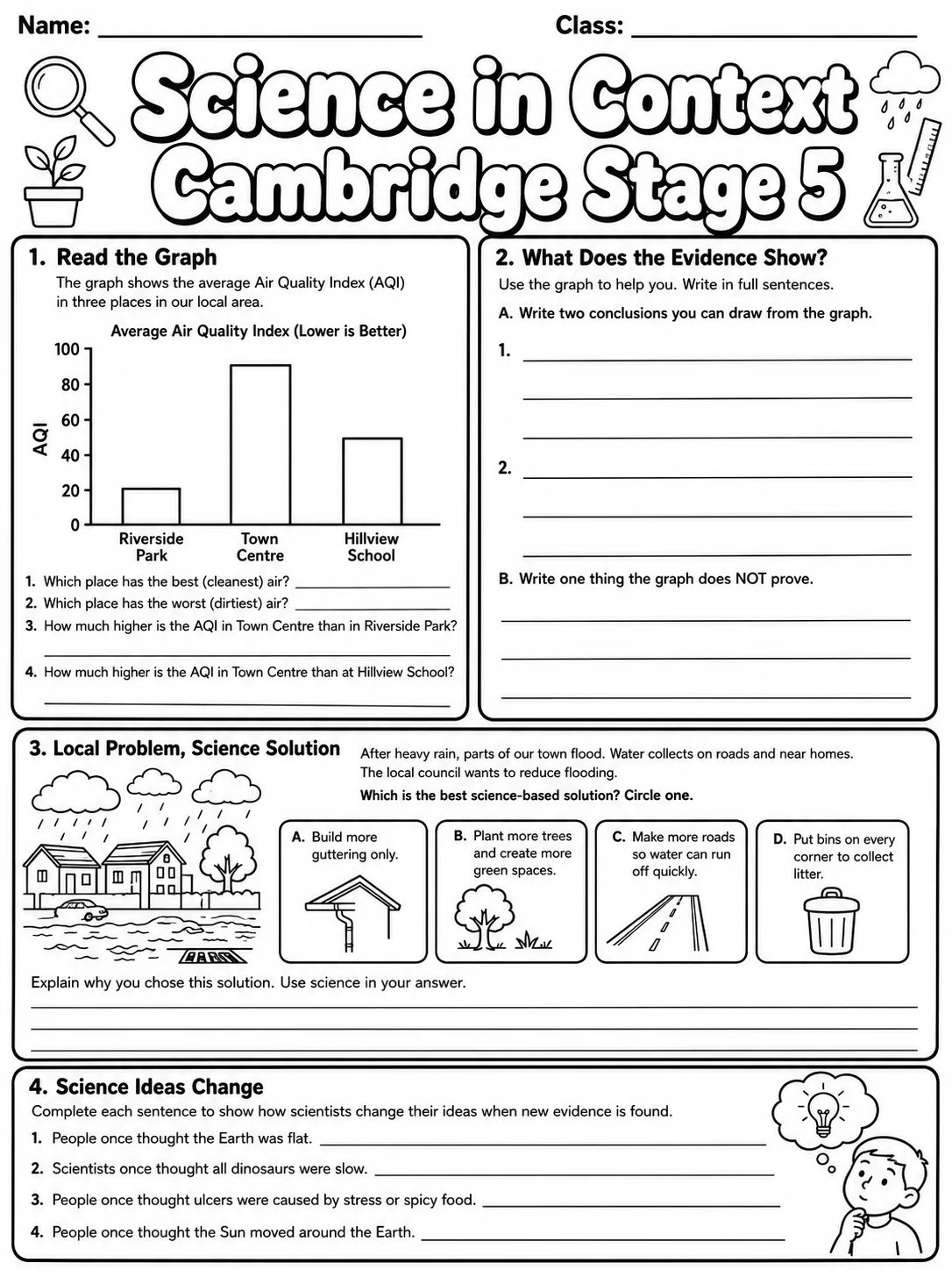 Science in Context Cambridge Stage 5 page 7 printable Cambridge science worksheet preview