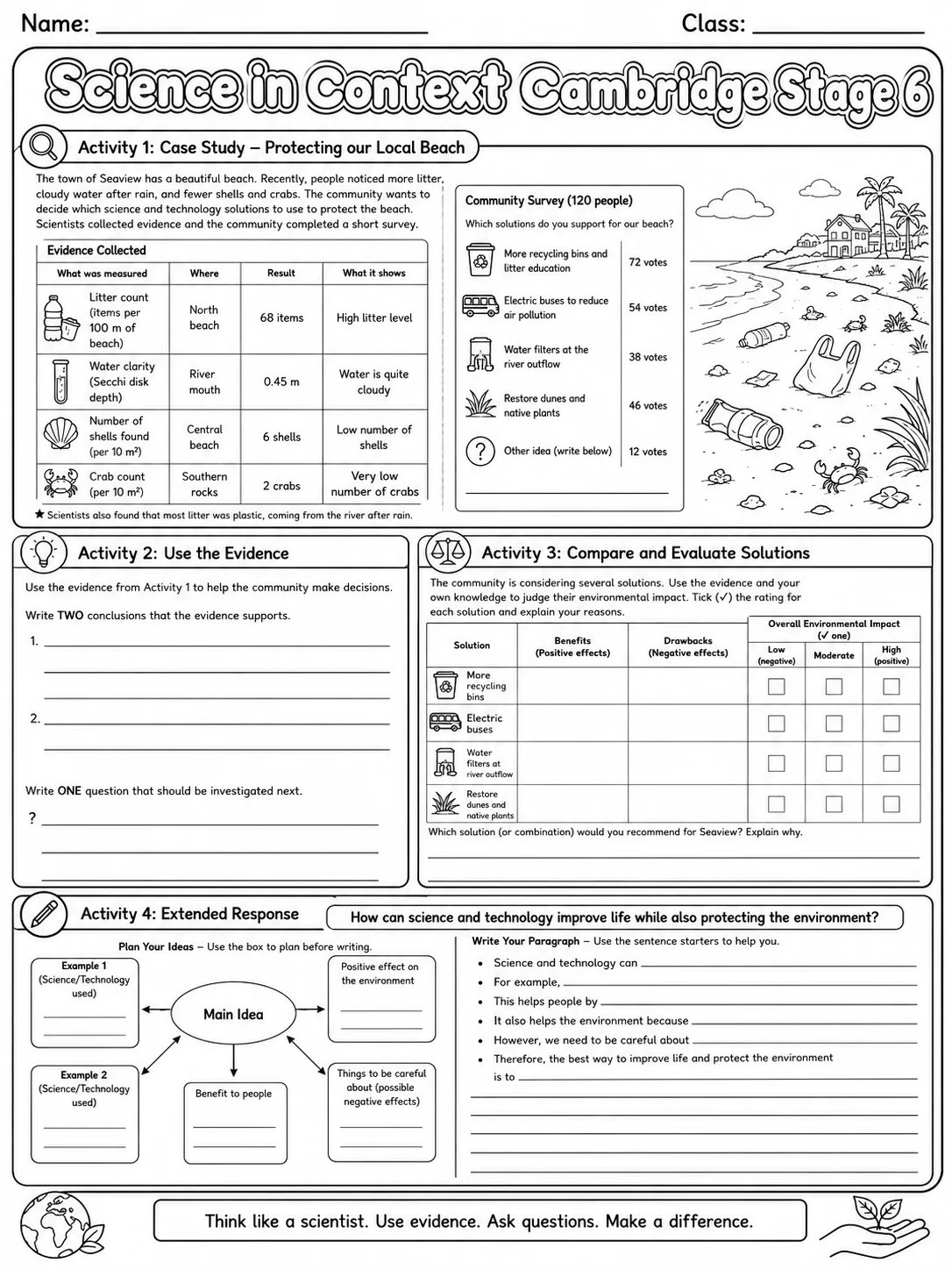 Science in Context Cambridge Stage 6 page 10 printable Cambridge science worksheet preview