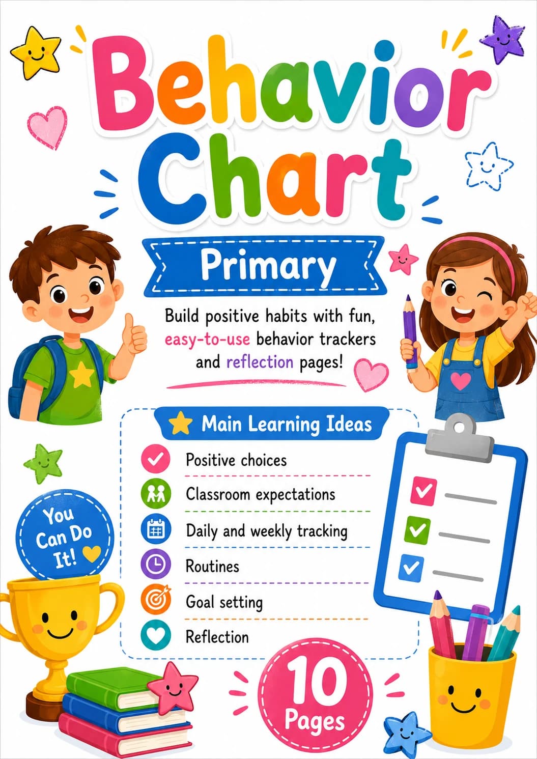Behavior Chart Worksheet Pack printable cover