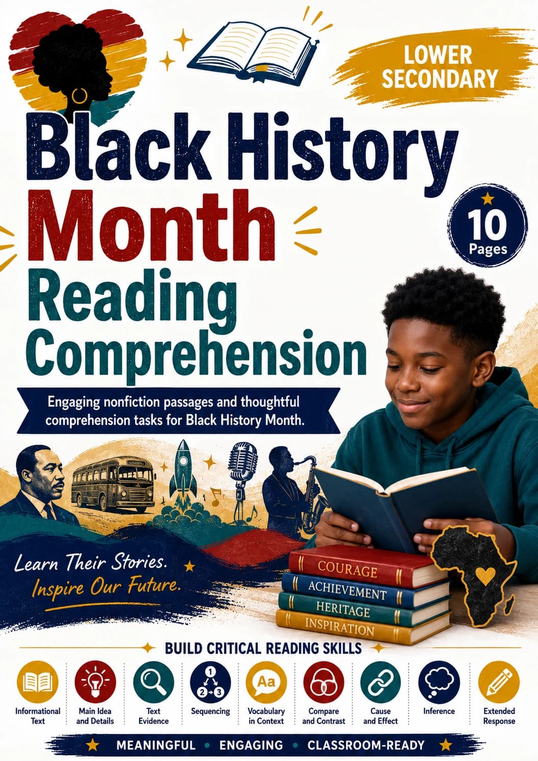Black History Month Reading Comprehension Worksheet Pack