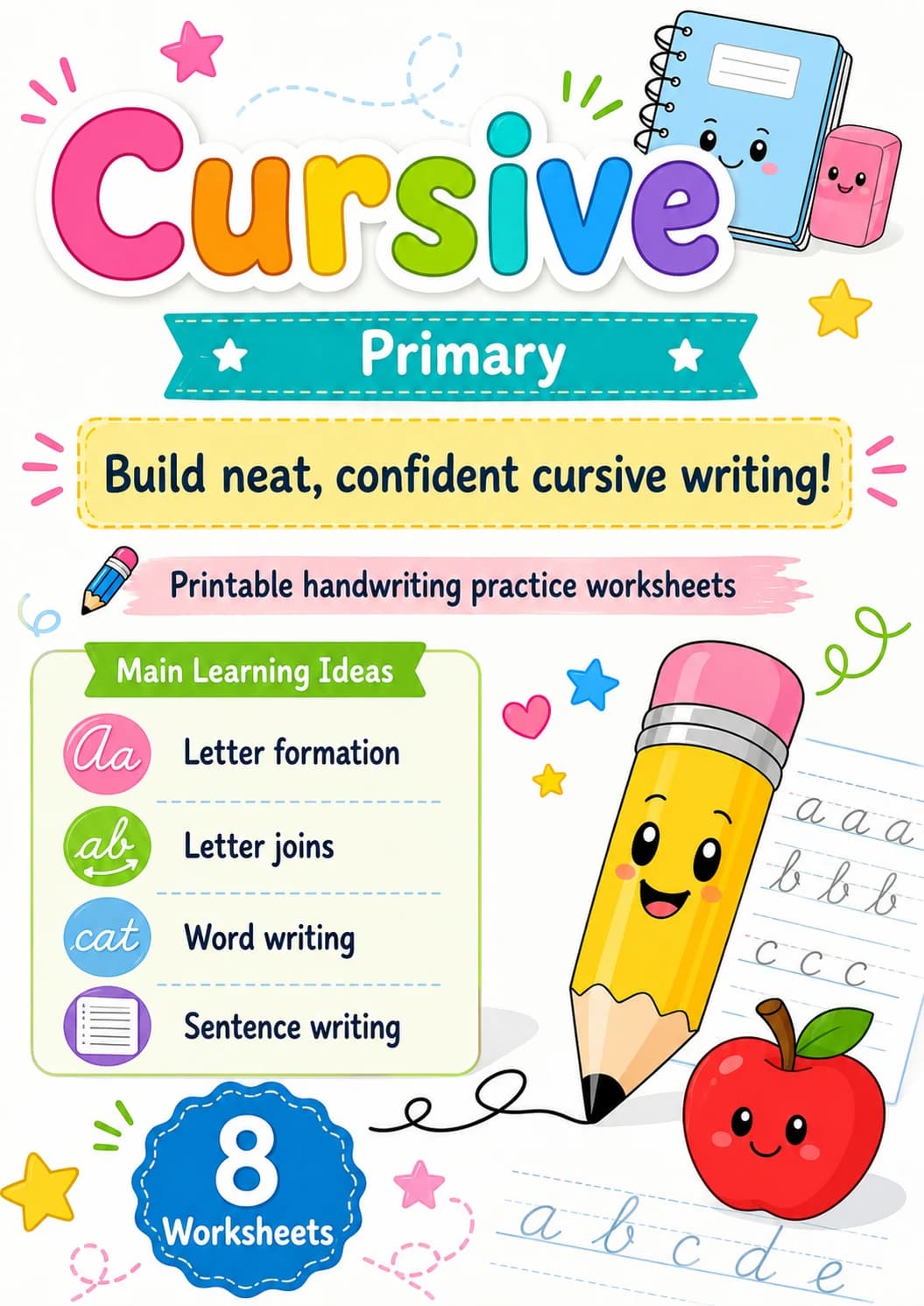 Cursive Worksheet Pack printable cover