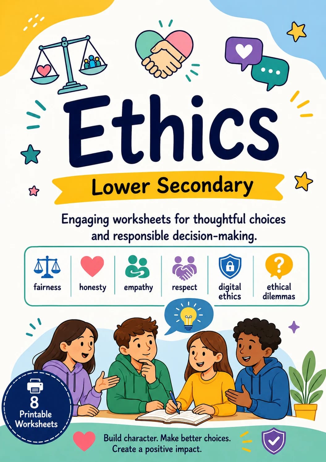 Ethics Worksheet Pack printable cover