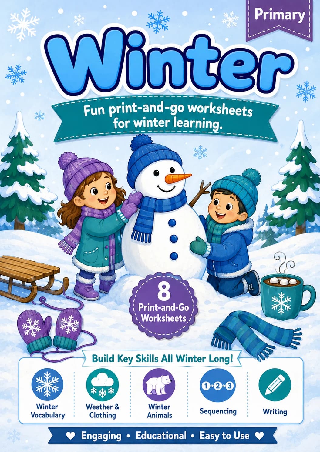 Winter Worksheet Pack printable cover