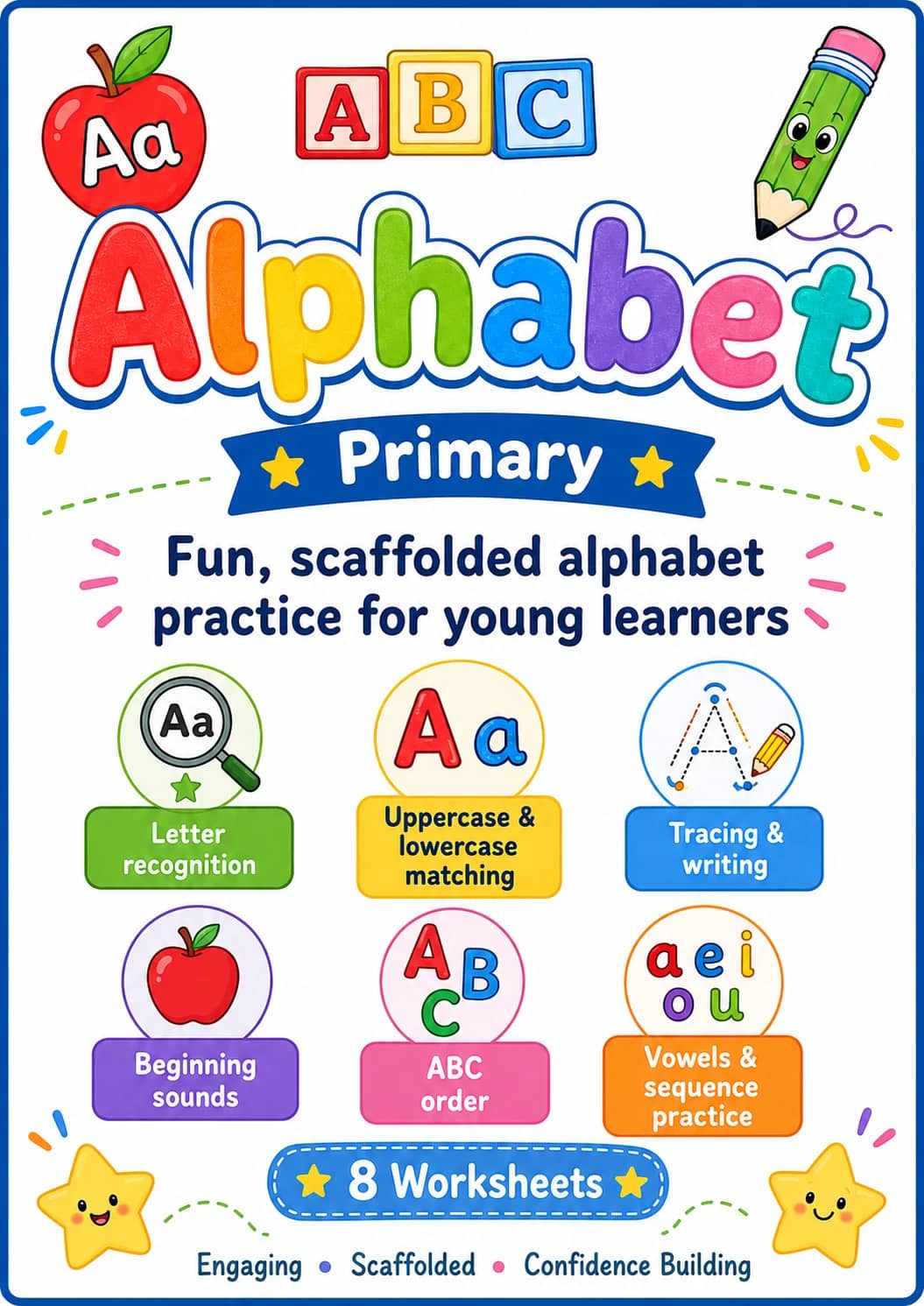Alphabet Worksheet Pack printable cover