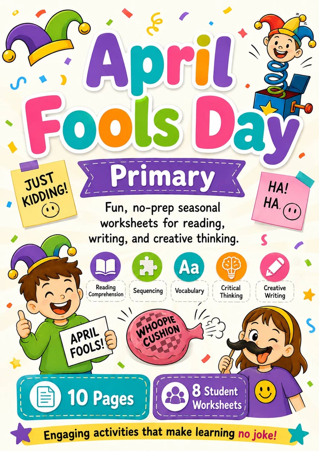 April Fools Day Worksheet Pack printable cover