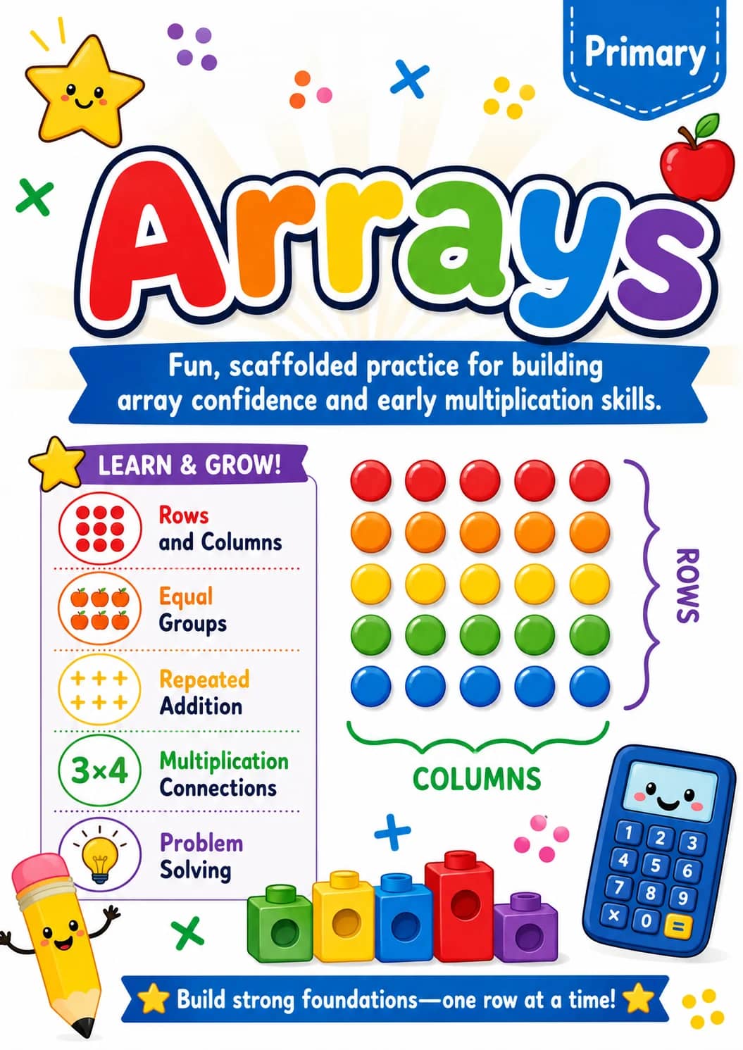 Arrays Worksheet Pack printable cover