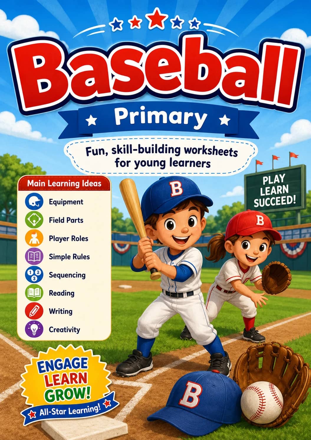 Baseball Worksheet Pack printable cover