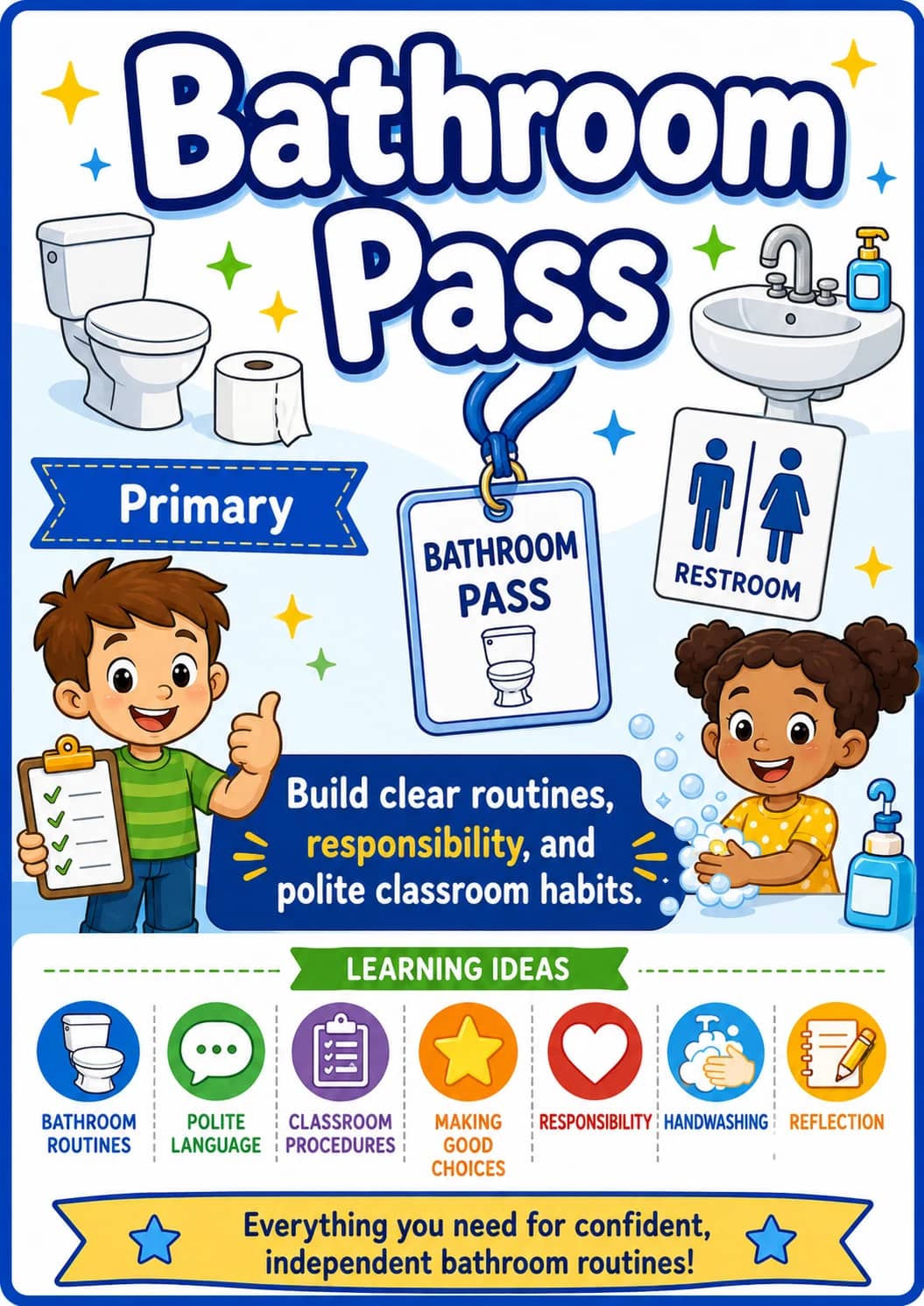 Bathroom Pass Worksheet Pack printable cover