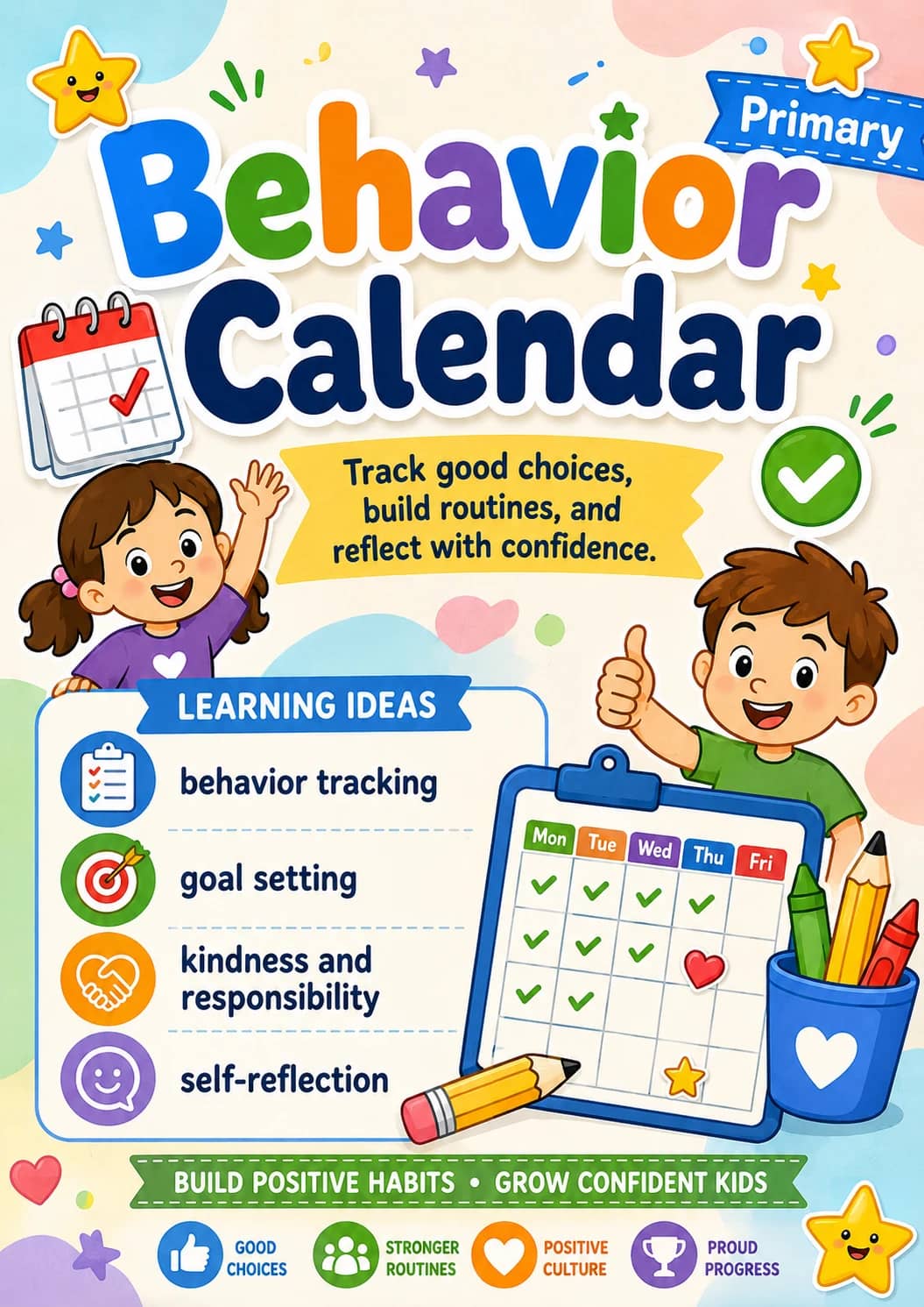 Behavior Calendar Worksheet Pack printable cover