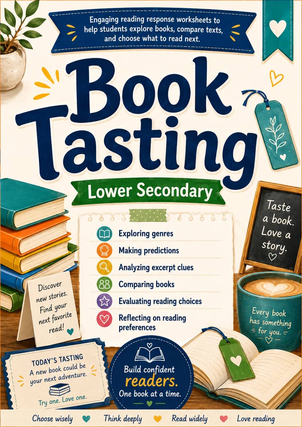 Book Tasting Worksheet Pack printable cover