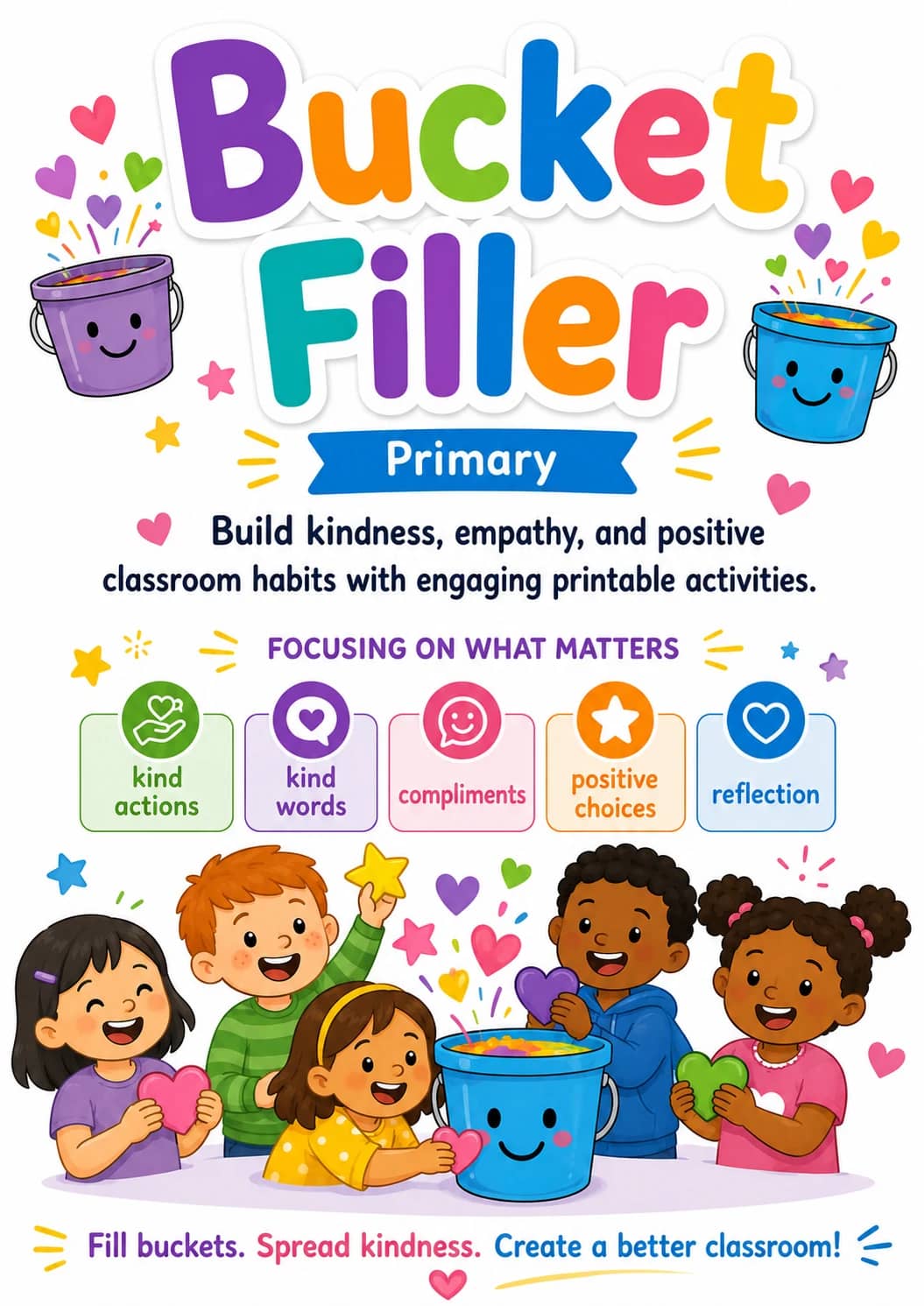 Bucket Filler Worksheet Pack printable cover