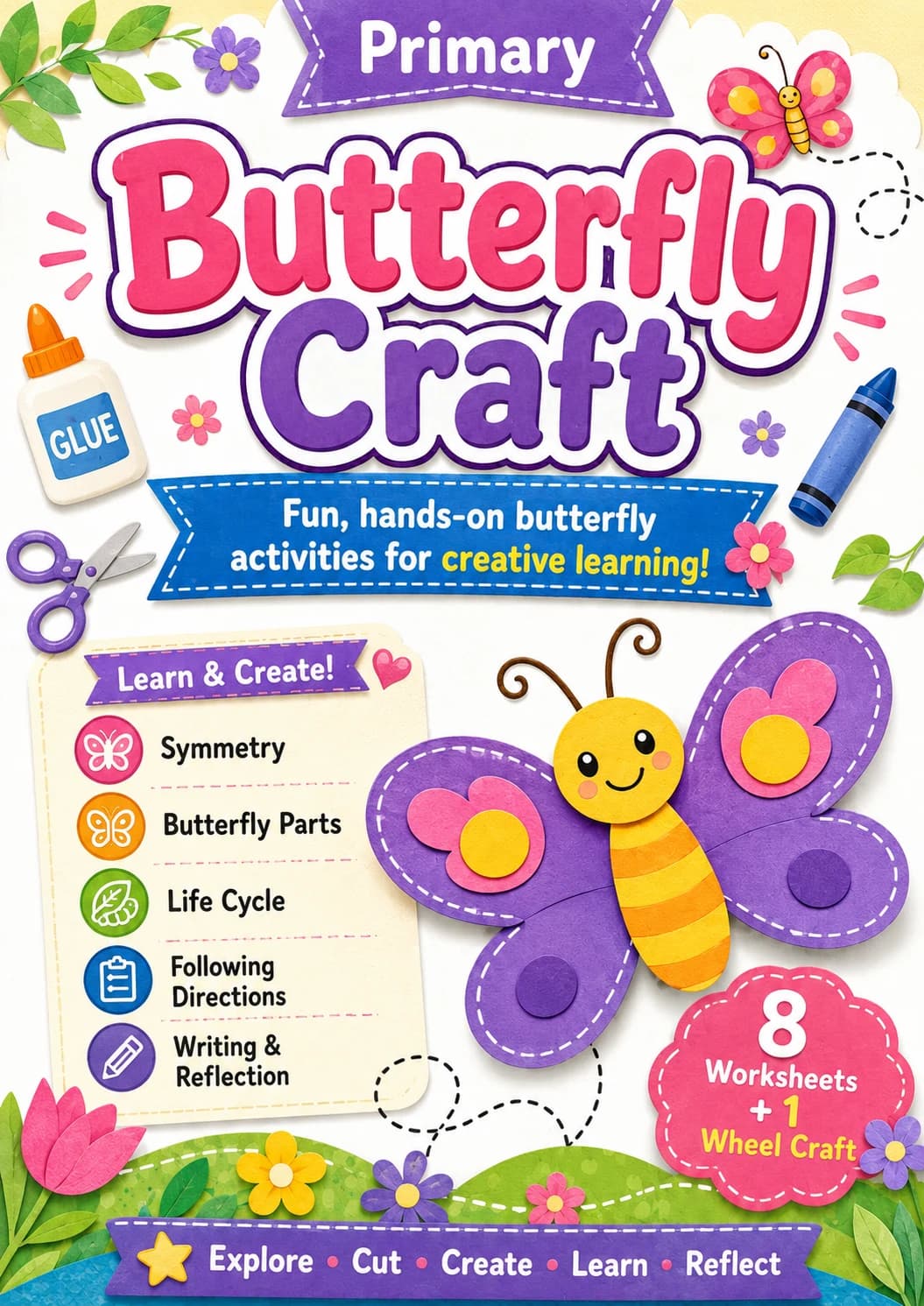 Butterfly Craft Worksheet Pack printable cover