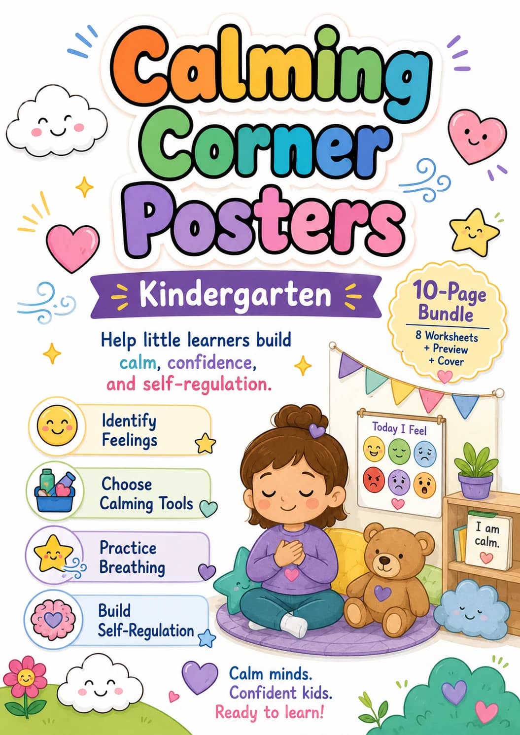 Calming Corner Posters Worksheet Pack printable cover