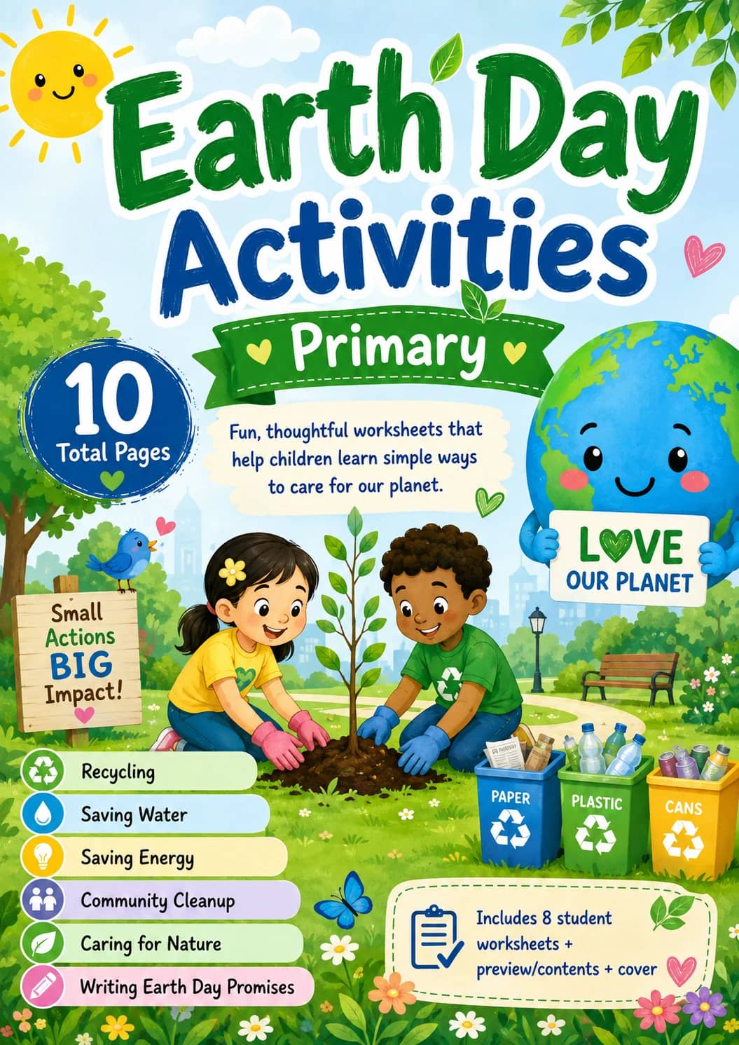 Earth Day Activities Worksheet Pack printable cover