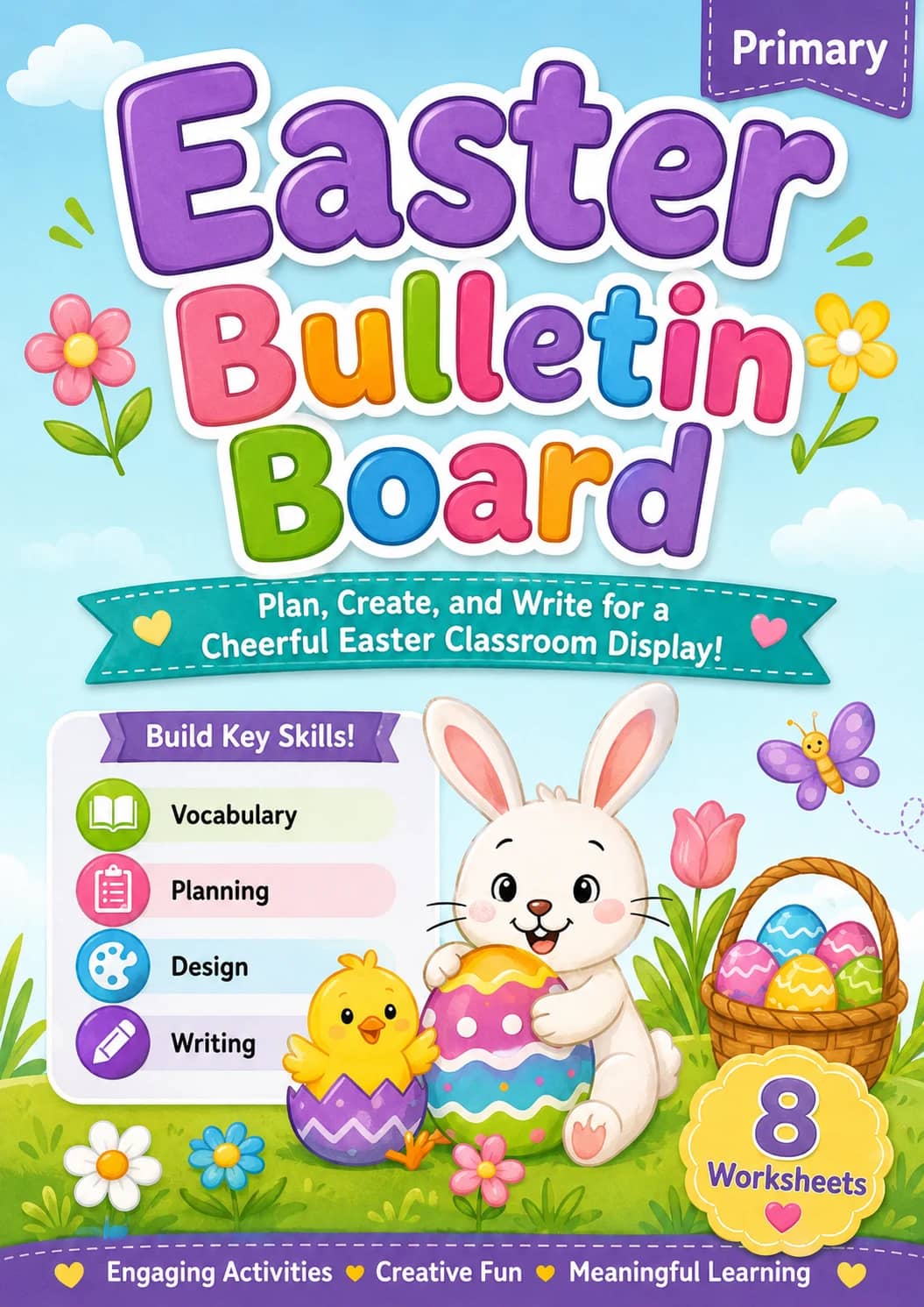Easter Bulletin Board Worksheet Pack printable cover