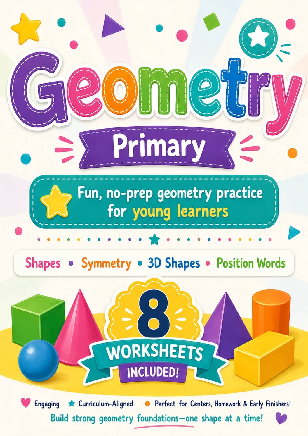 Geometry Worksheet Pack printable cover
