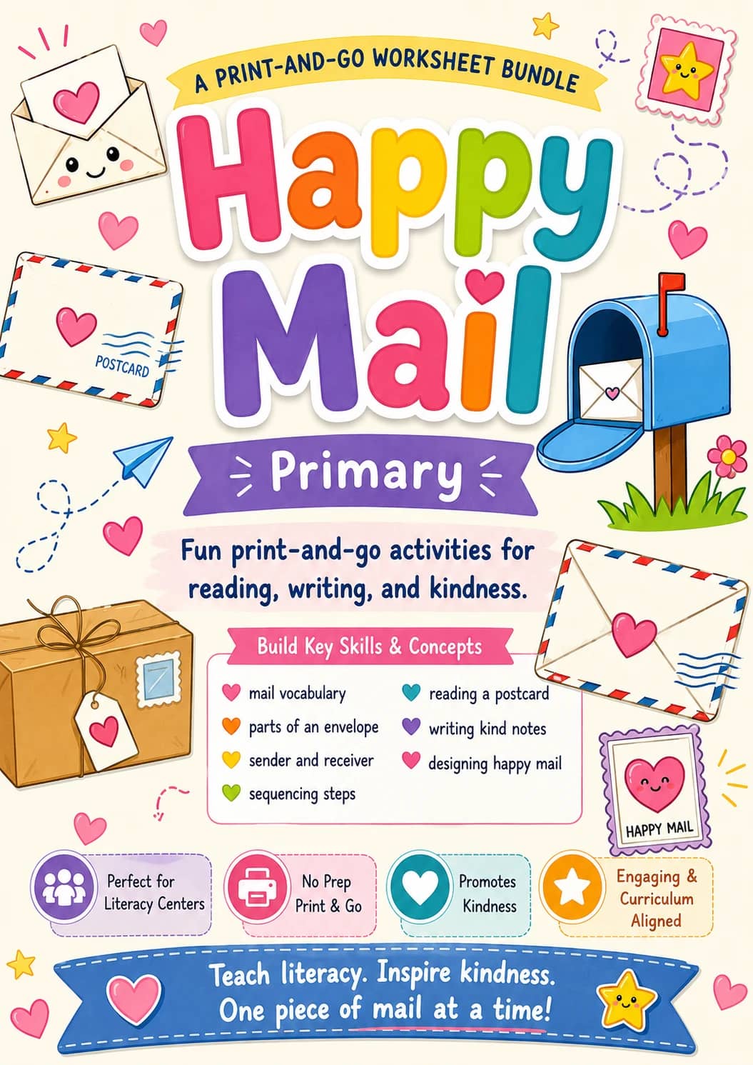 Happy Mail Worksheet Pack printable cover