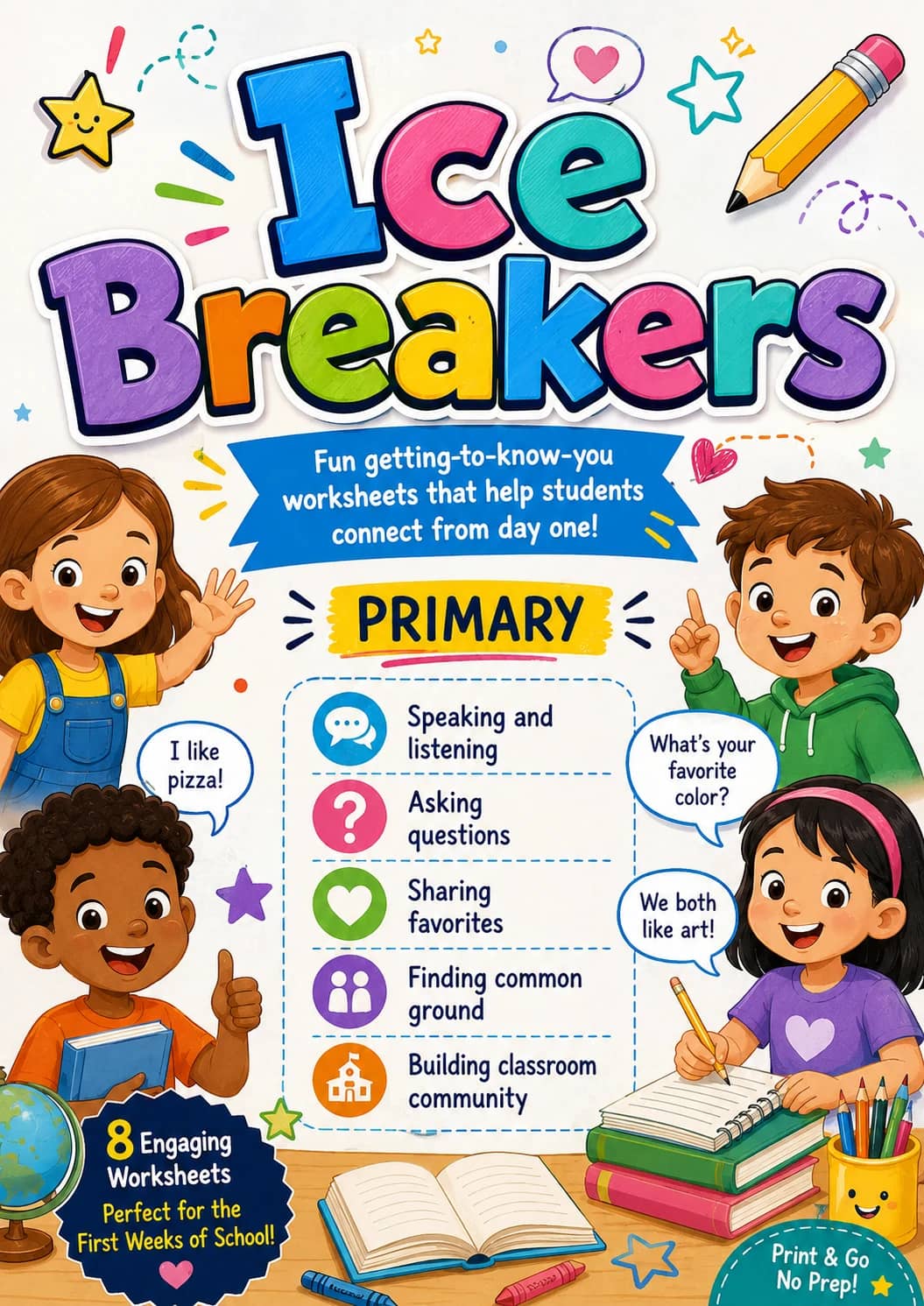 Ice Breakers Worksheet Pack printable cover