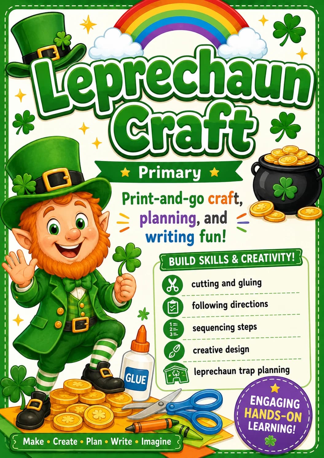Leprechaun Craft Worksheet Pack printable cover