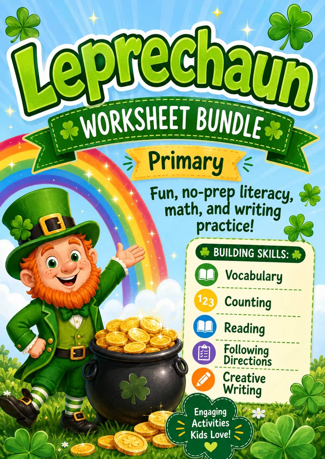 Leprechaun Worksheet Pack printable cover