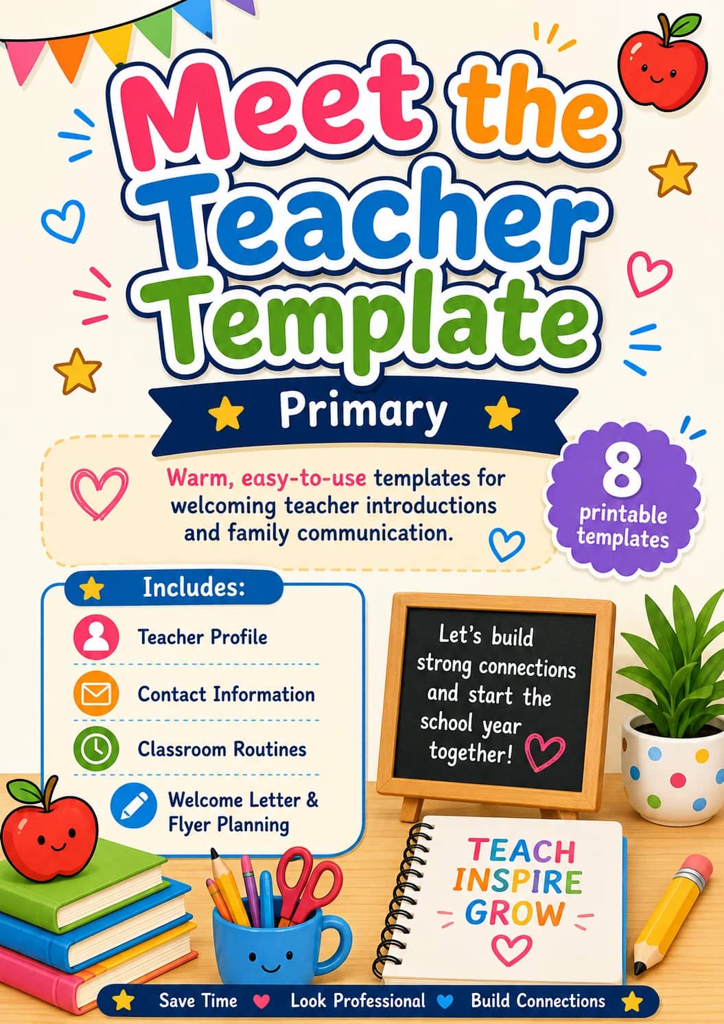 Meet the Teacher Template Worksheet Pack printable cover