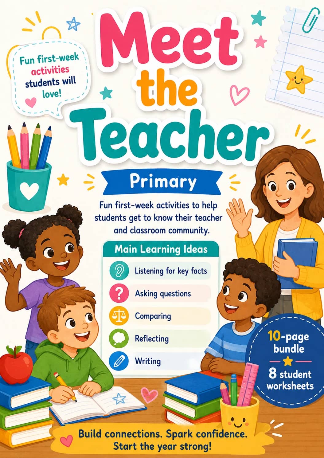 Meet the Teacher Worksheet Pack printable cover