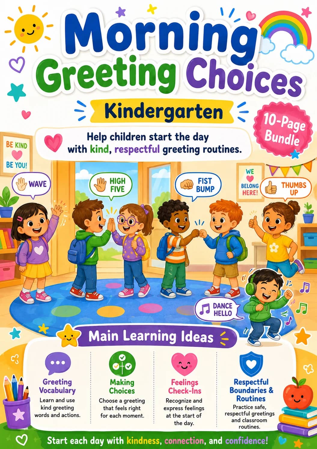Morning Greeting Choices Worksheet Pack printable cover