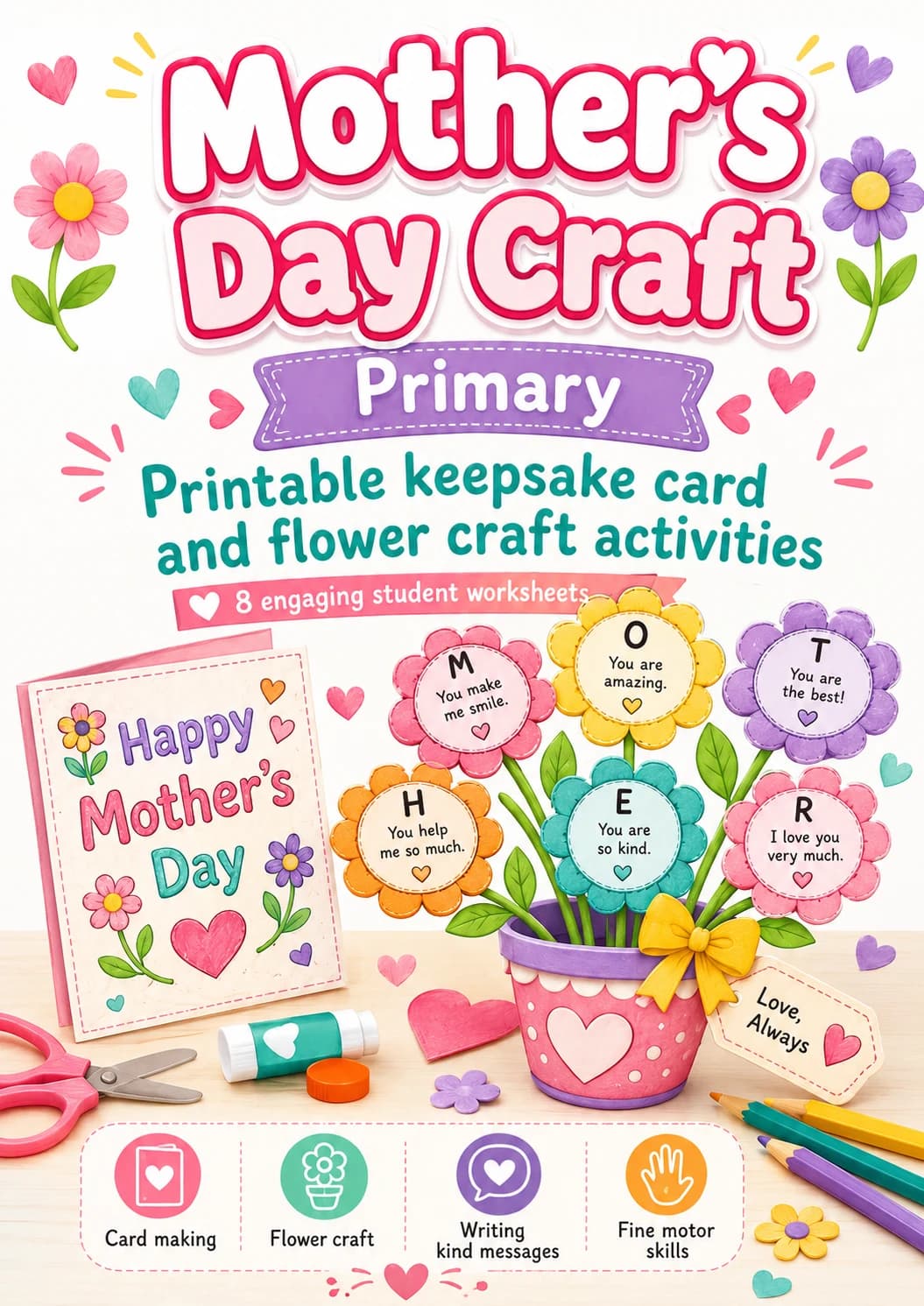 Mother's Day Craft Worksheet Pack printable cover