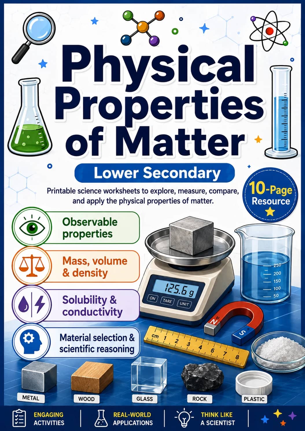 Physical Properties of Matter Worksheet Pack printable cover