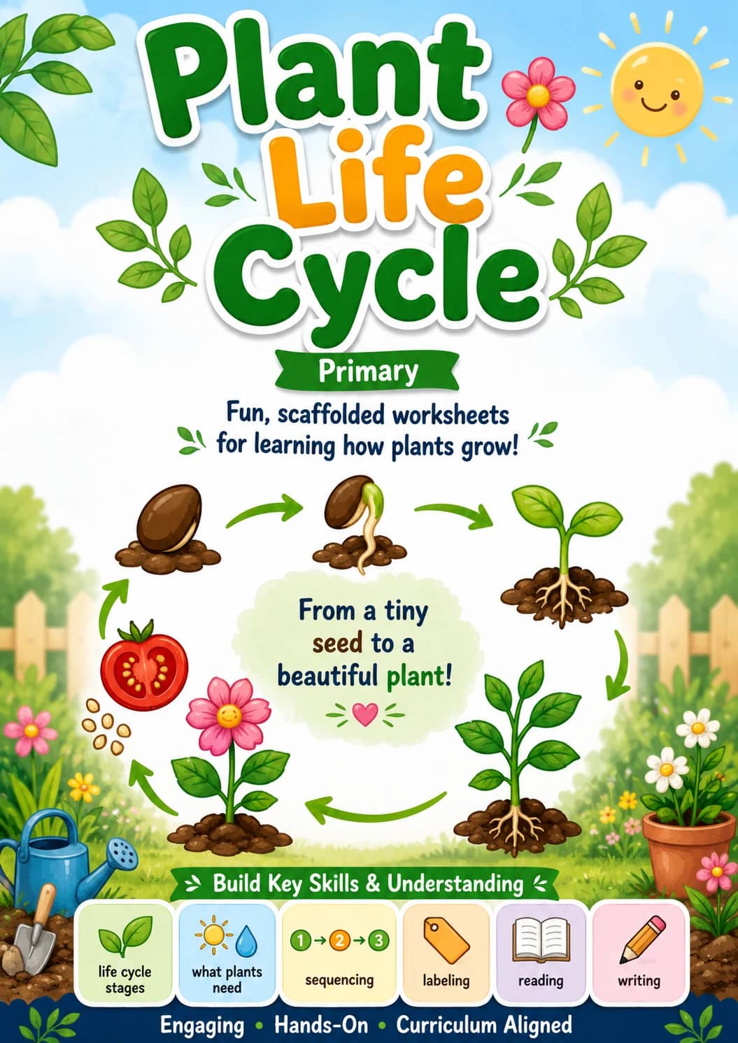 Plant Life Cycle Worksheet Pack printable cover