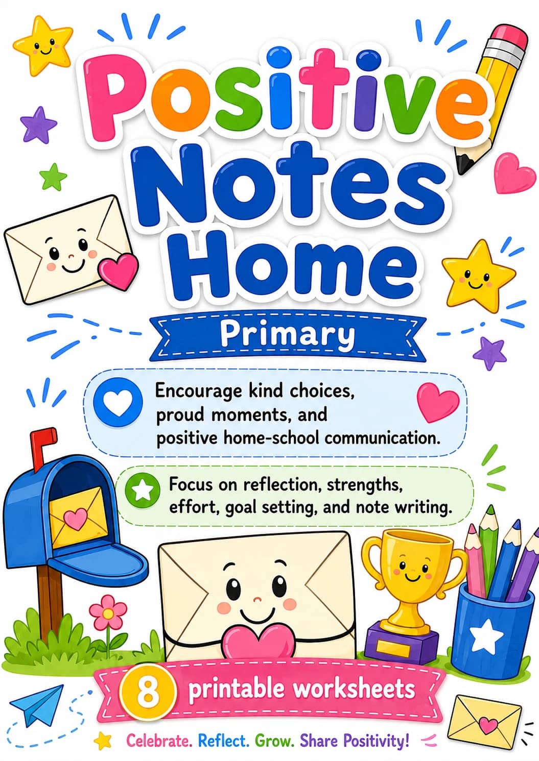 Positive Notes Home Worksheet Pack printable cover