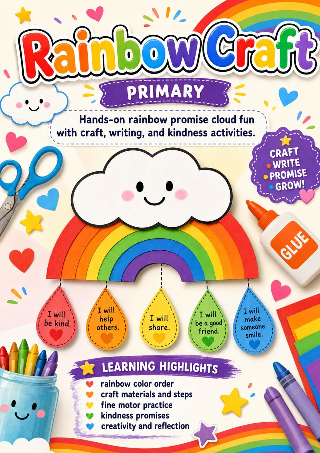 Rainbow Craft Worksheet Pack printable cover