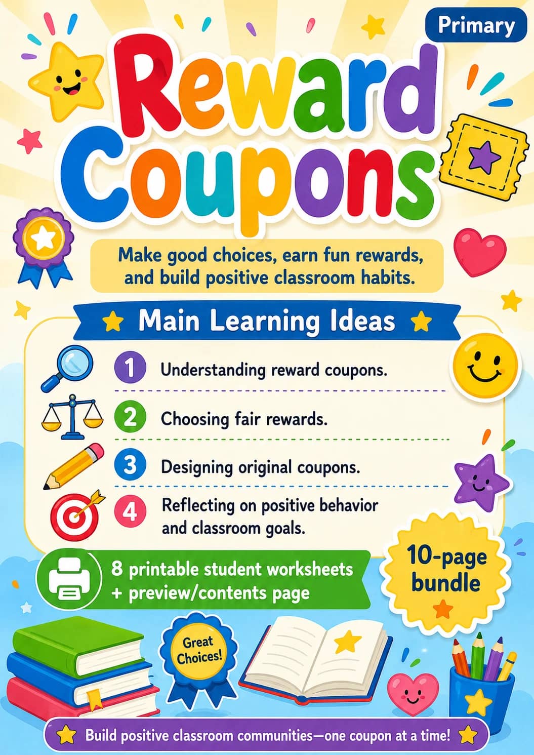 Reward Coupons Worksheet Pack printable cover