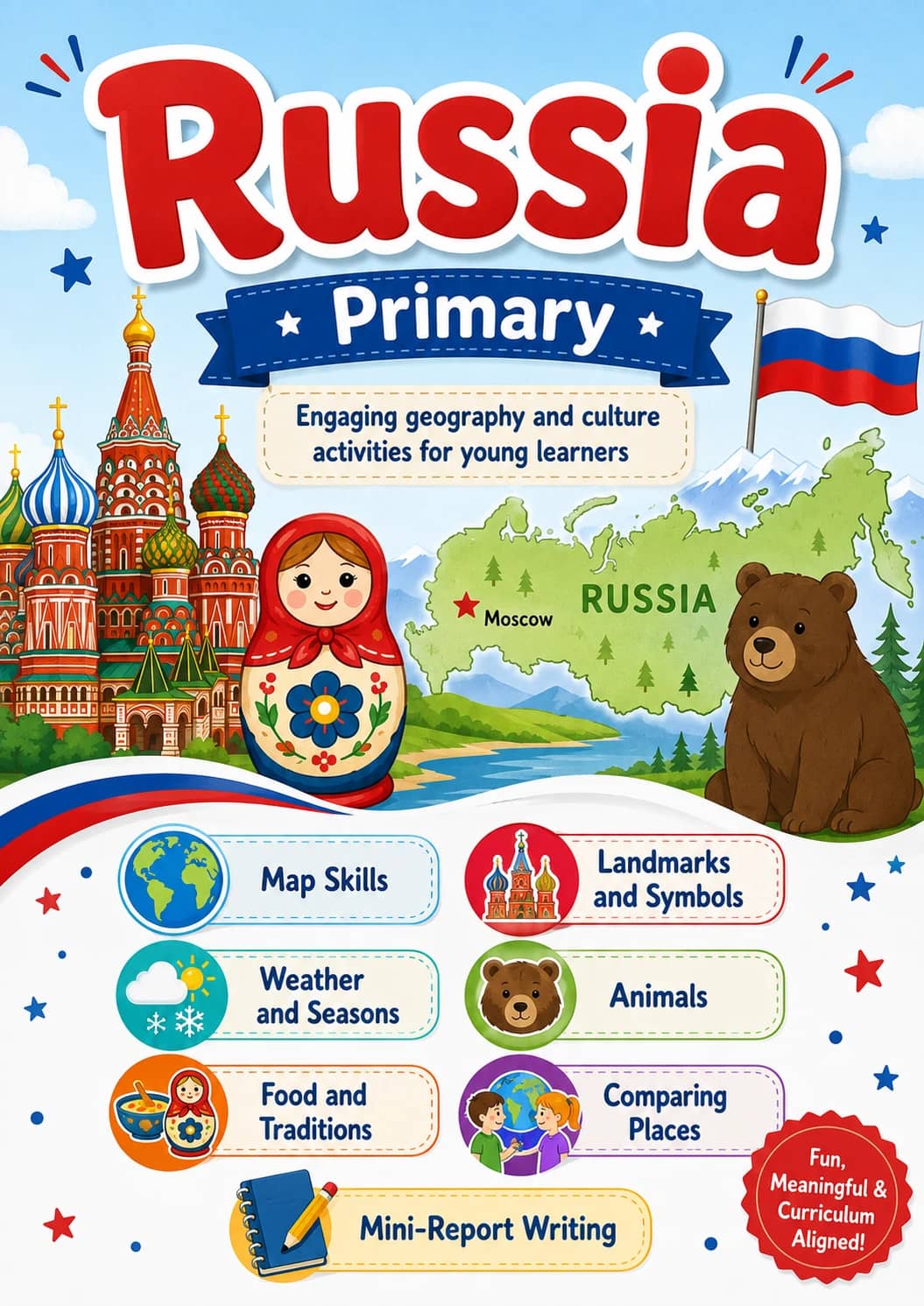 Russia Worksheet Pack printable cover