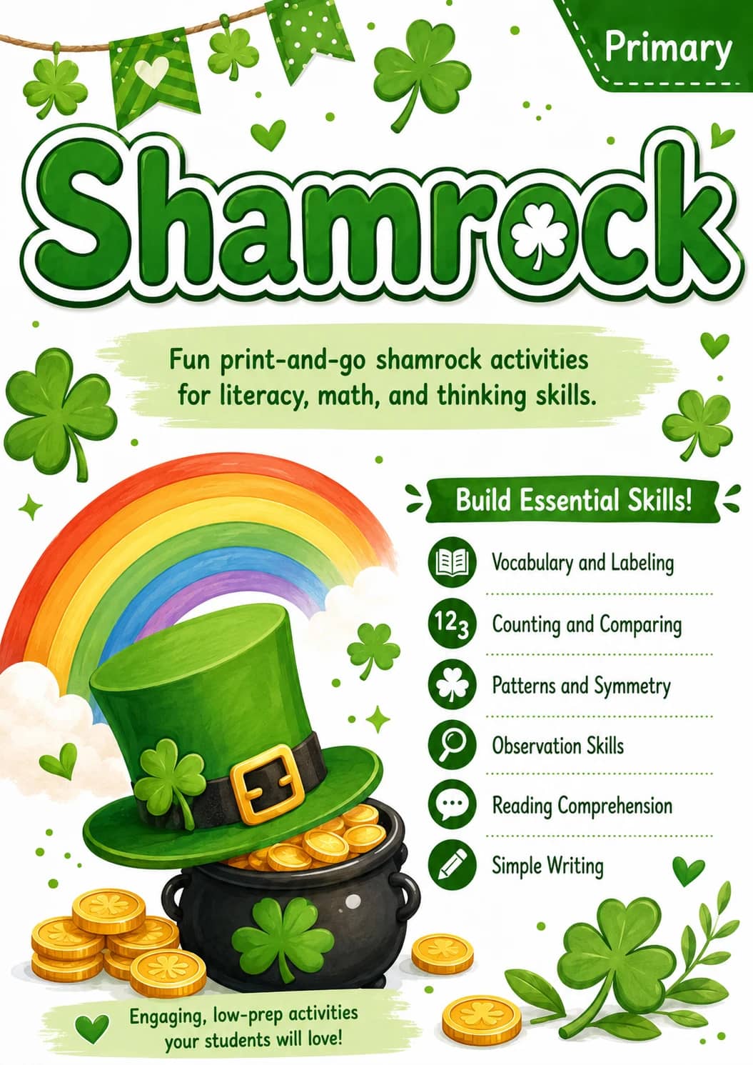 Shamrock Worksheet Pack printable cover
