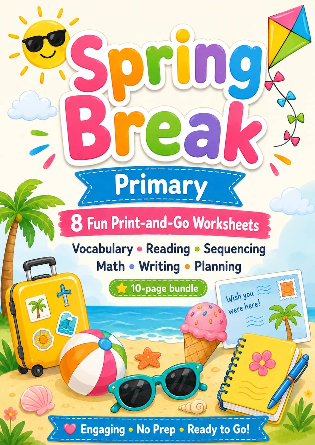 Spring Break Worksheet Pack printable cover