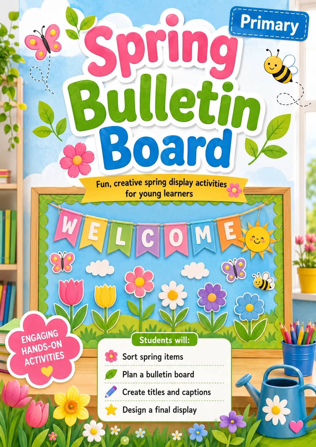 Spring Bulletin Board Worksheet Pack printable cover