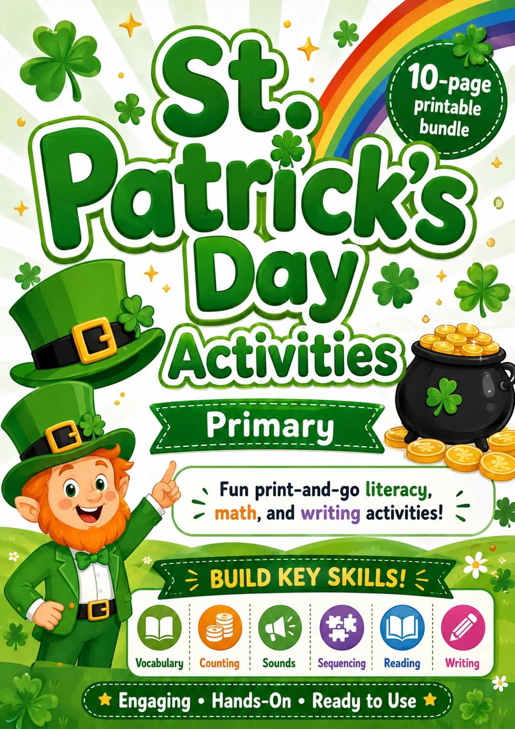 St. Patrick's Day Activities Worksheet Pack printable cover